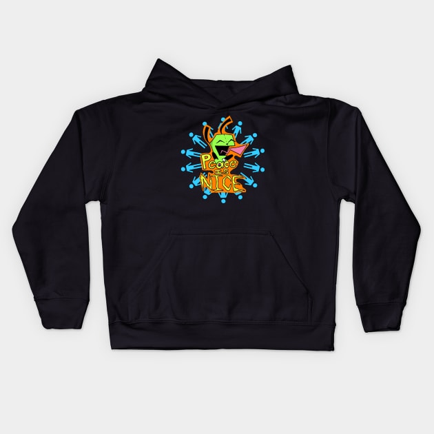 Peace is NICE Kids Hoodie by Kirkhardt Designs